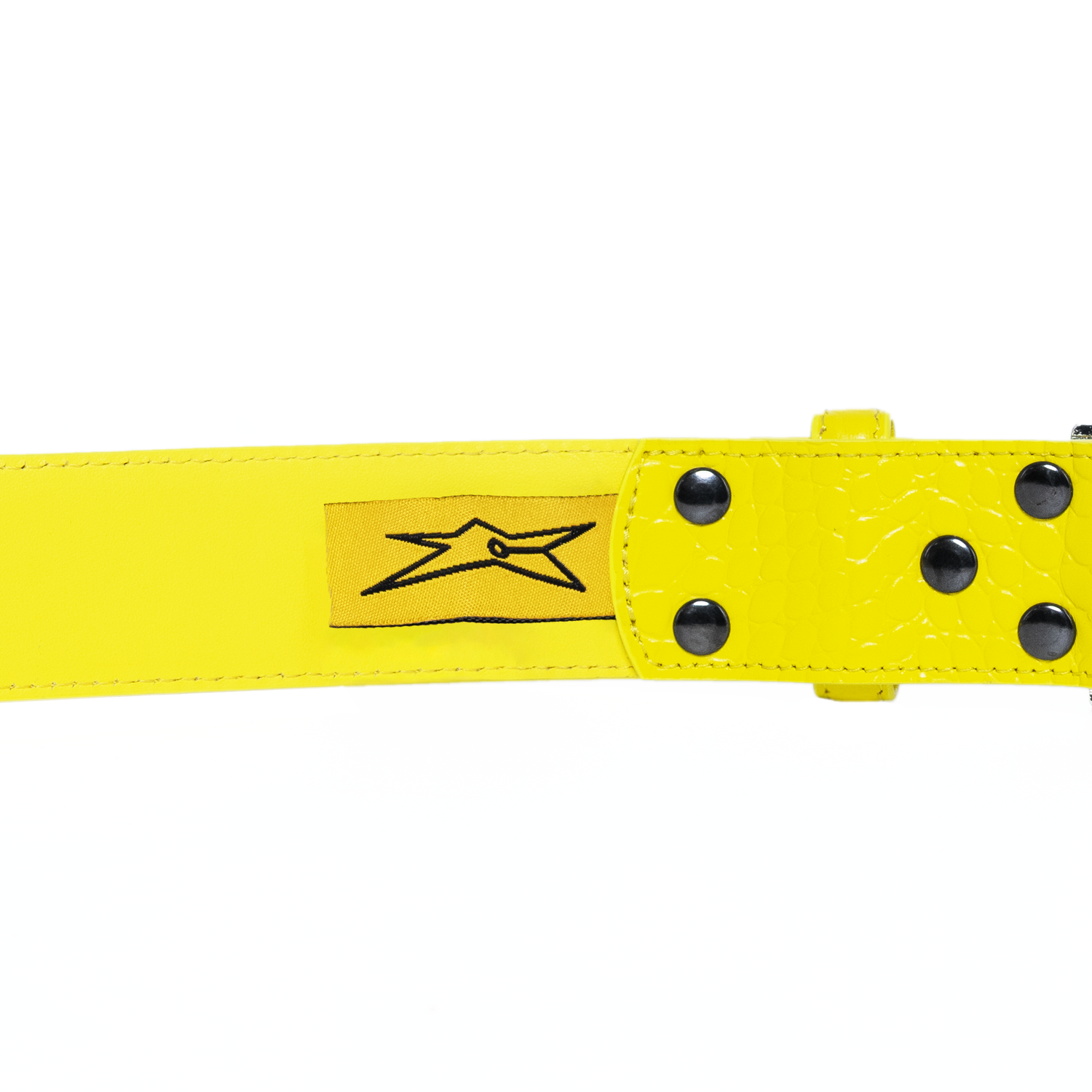 Crocskin Leather Belt - Yellow — Carpet Company